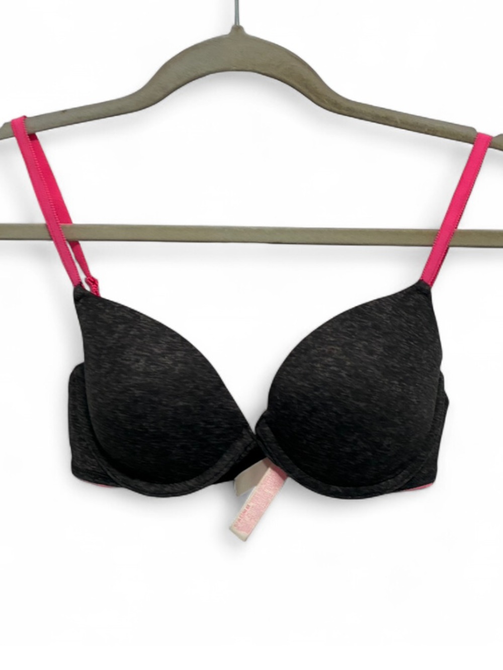 Pink Victoriaโs Secret Wear Everywhere Demi Gray Hot Pink Bra